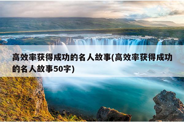 高效率获得成功的名人故事(高效率获得成功的名人故事50字)