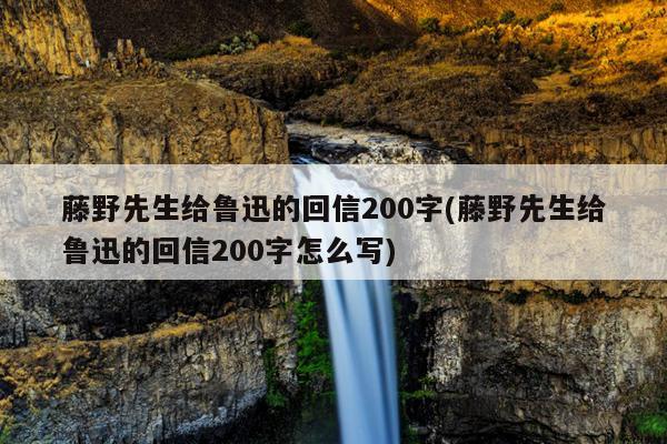 藤野先生给鲁迅的回信200字(藤野先生给鲁迅的回信200字怎么写)