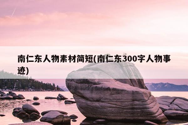 南仁东人物素材简短(南仁东300字人物事迹)