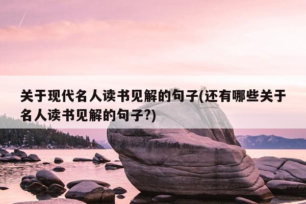 关于现代名人读书见解的句子(还有哪些关于名人读书见解的句子?)