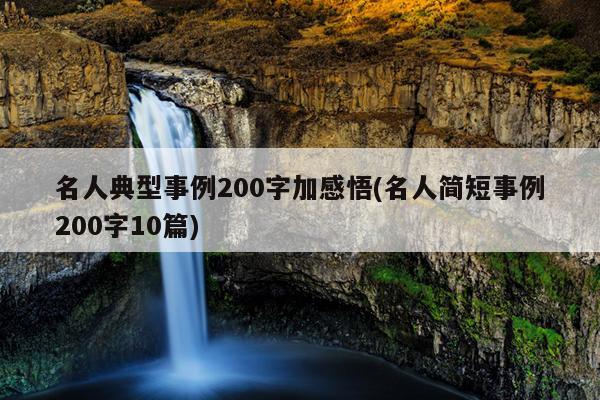 名人典型事例200字加感悟(名人简短事例200字10篇)