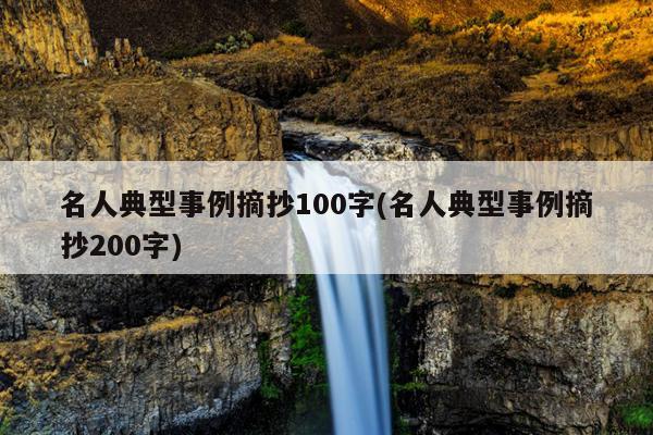 名人典型事例摘抄100字(名人典型事例摘抄200字)