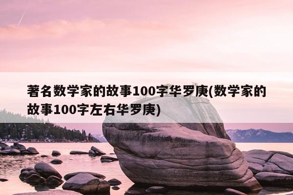 著名数学家的故事100字华罗庚(数学家的故事100字左右华罗庚)