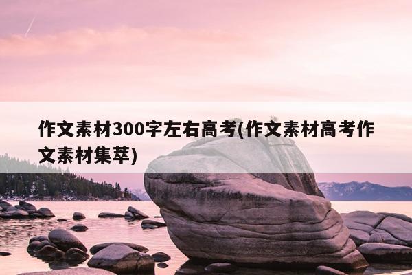 作文素材300字左右高考(作文素材高考作文素材集萃)