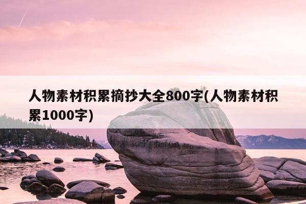 人物素材积累摘抄大全800字(人物素材积累1000字)