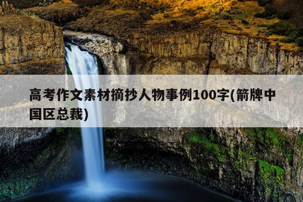 高考作文素材摘抄人物事例100字(箭牌中国区总裁)