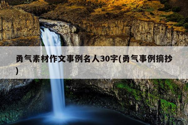 勇气素材作文事例名人30字(勇气事例摘抄)