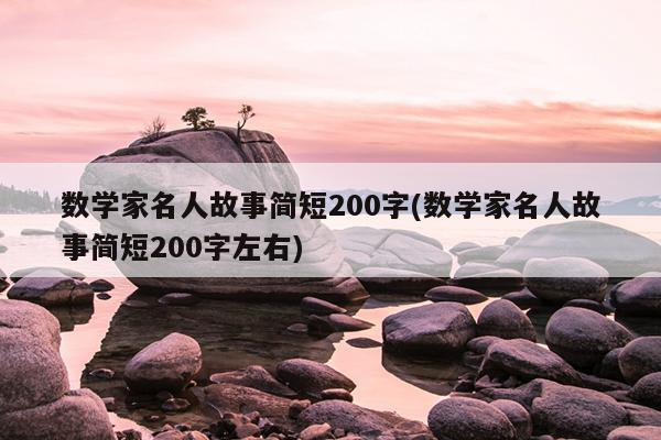 数学家名人故事简短200字(数学家名人故事简短200字左右)