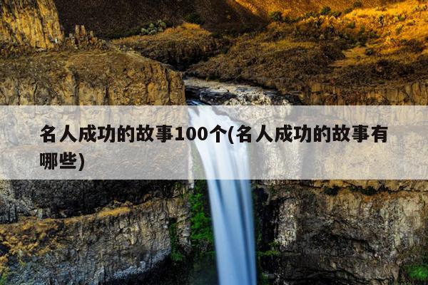 名人成功的故事100个(名人成功的故事有哪些)