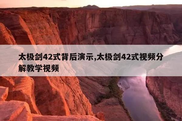 太极剑42式背后演示,太极剑42式视频分解教学视频