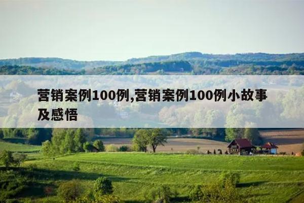 营销案例100例,营销案例100例小故事及感悟