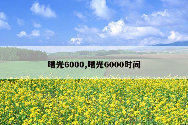 曙光6000,曙光6000时间