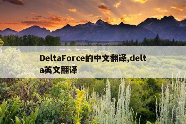 DeltaForce的中文翻译,delta英文翻译