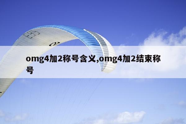 omg4加2称号含义,omg4加2结束称号